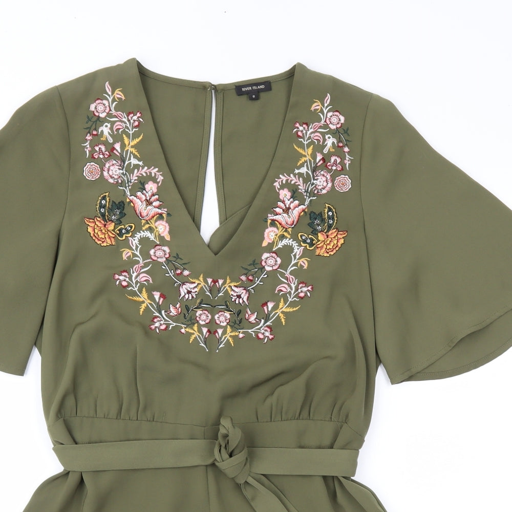 River Island Womens Green   Playsuit One-Piece Size 8