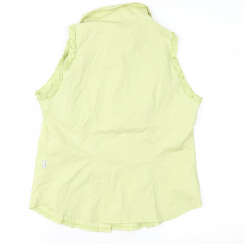 An Miss Club Womens Green   Basic Button-Up Size L
