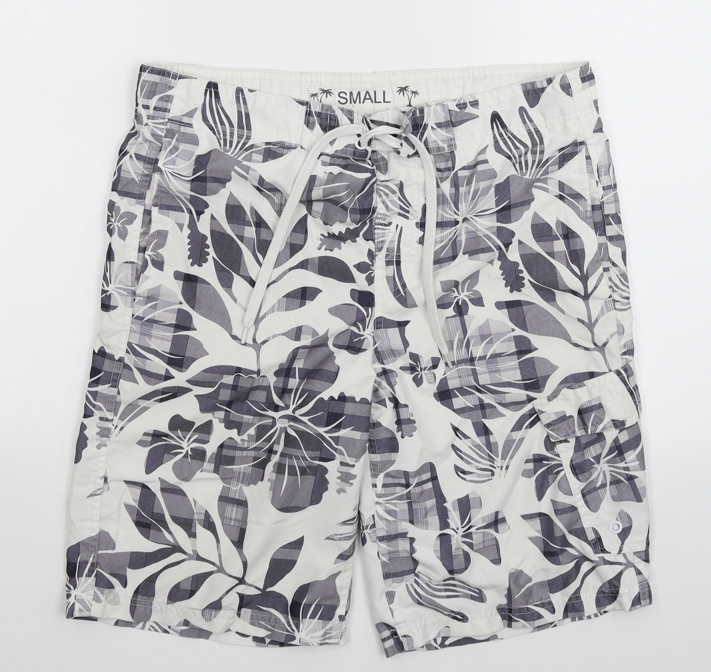 Cedar Wood State Mens White Floral  Cargo Shorts Size S