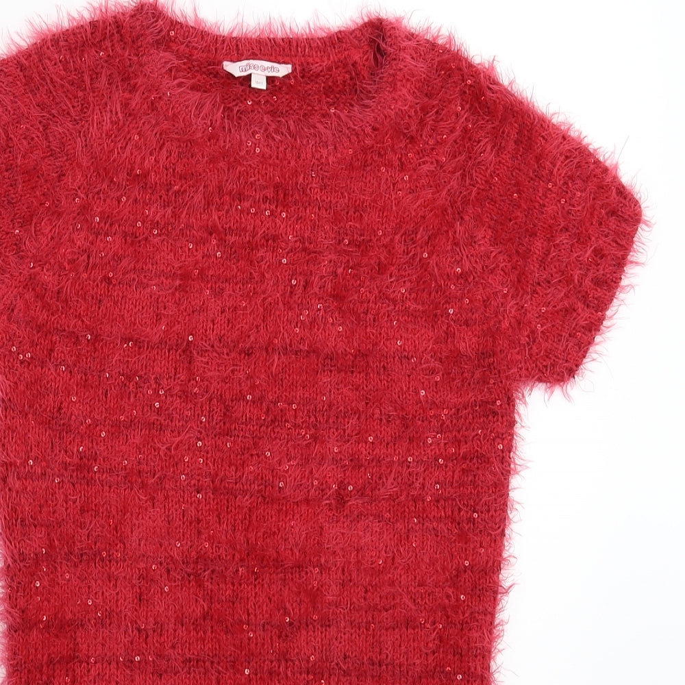 Miss E-vie Girls Pink  Knit Pullover Jumper Size 10-11 Years