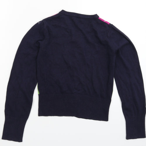 George Girls Blue Geometric Knit Cardigan Jumper Size 10-11 Years