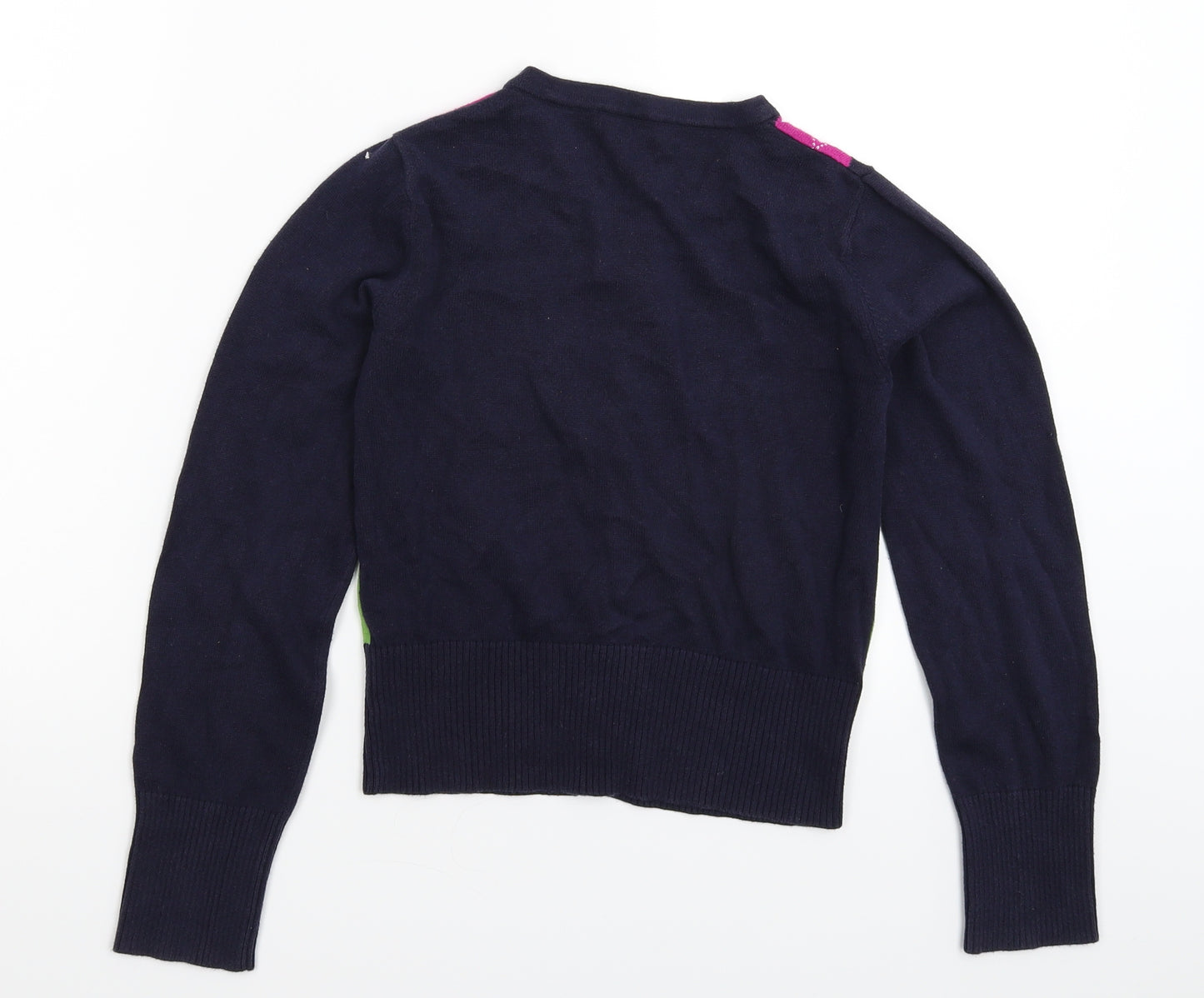 George Girls Blue Geometric Knit Cardigan Jumper Size 10-11 Years