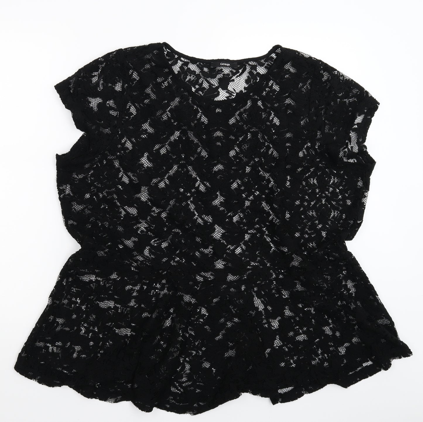 George Womens Black   Basic T-Shirt Size 22