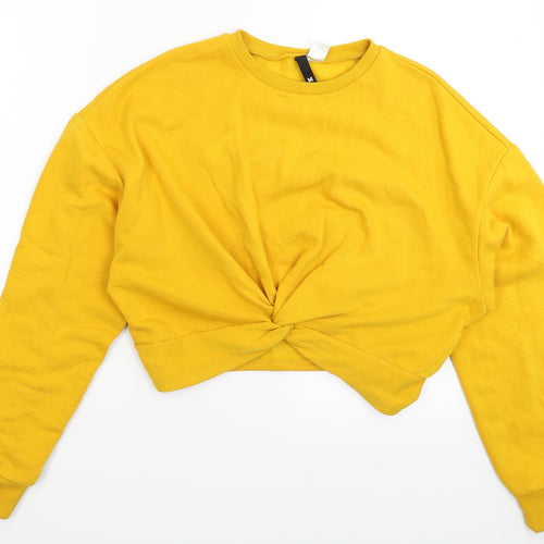 Divided Womens Yellow   Pullover Sweatshirt Size M