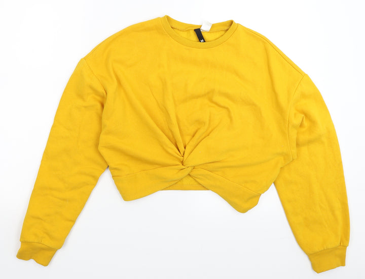 Divided Womens Yellow Pullover Sweatshirt Size M