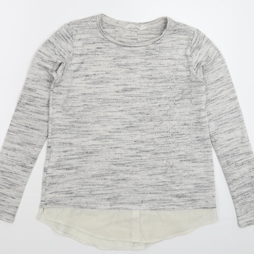 H&M Girls Grey  Knit Pullover Jumper Size 13-14 Years