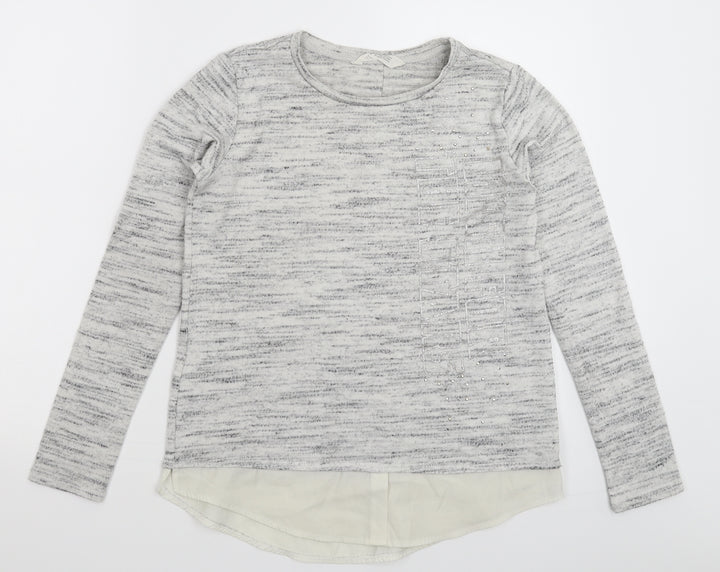 H&M Girls Grey  Knit Pullover Jumper Size 13-14 Years