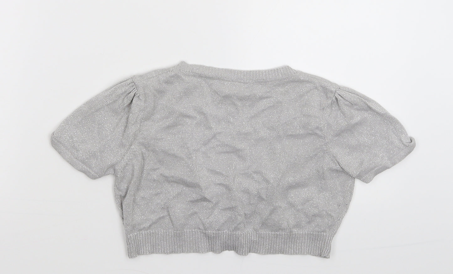 George Girls Silver  Knit Cardigan Jumper Size 8-9 Years