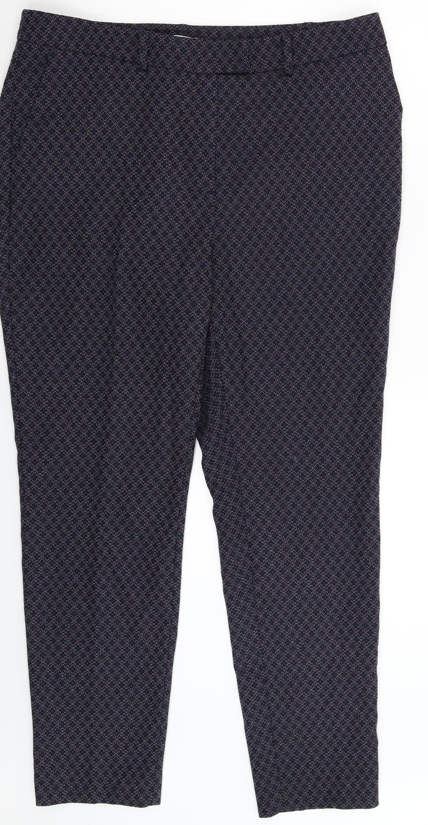 Monsoon Womens Blue Geometric  Trousers  Size 14 L29 in