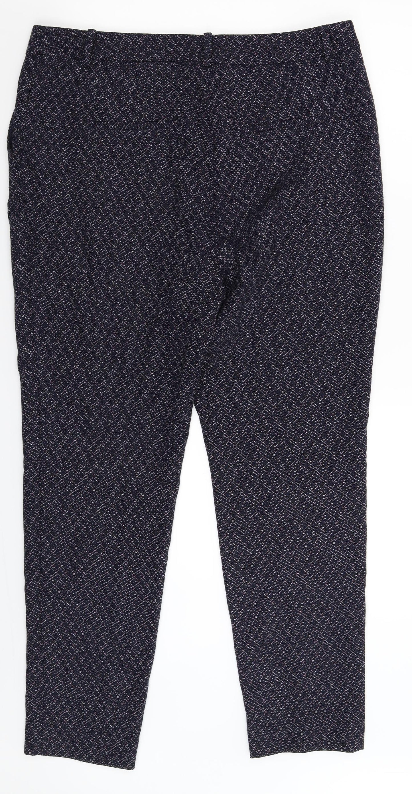 Monsoon Womens Blue Geometric  Trousers  Size 14 L29 in