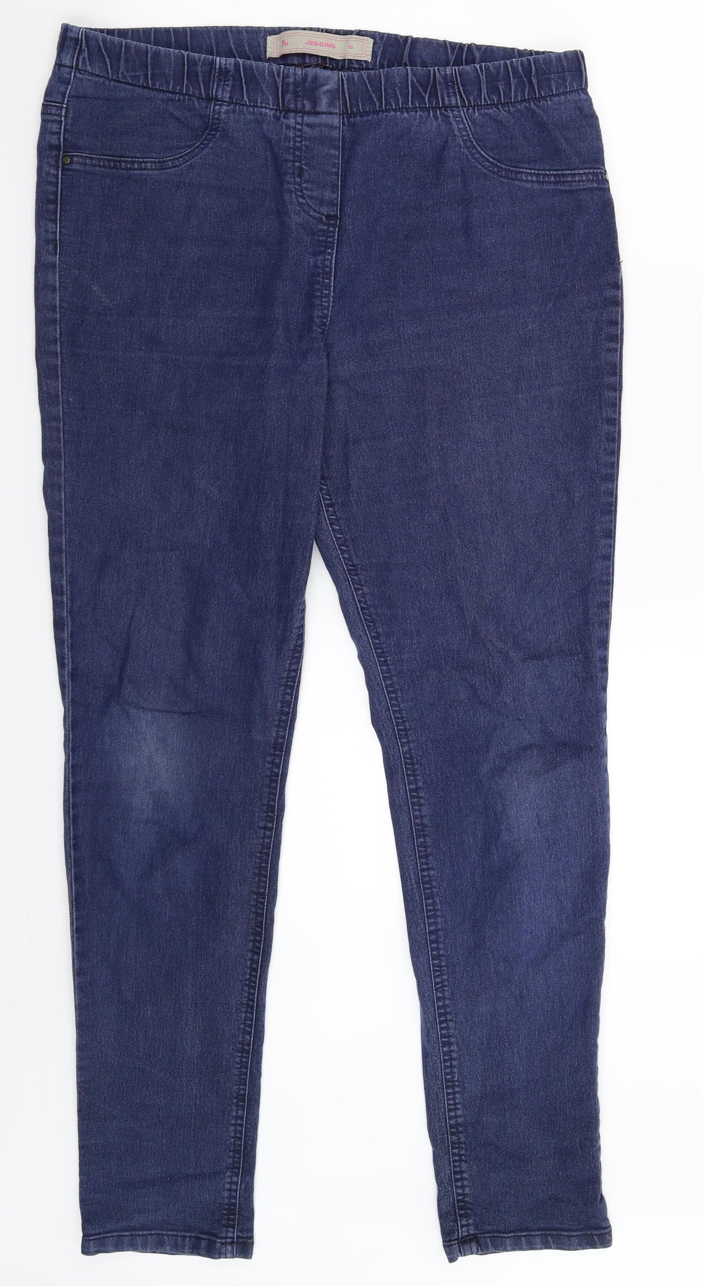 TU Womens Blue  Denim Jegging Jeans Size 16 L31 in