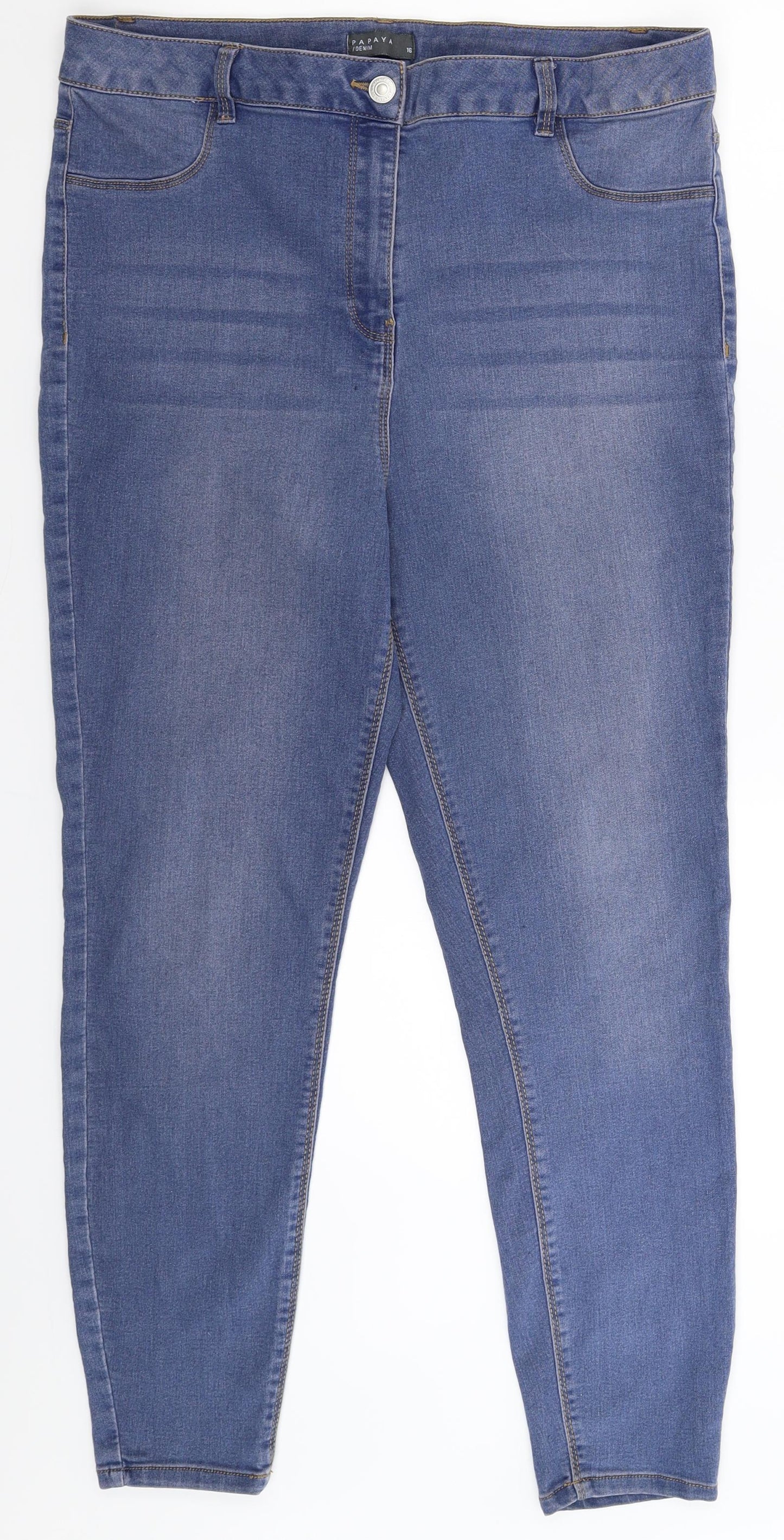Papaya Womens Blue  Denim Jegging Jeans Size 16 L28 in