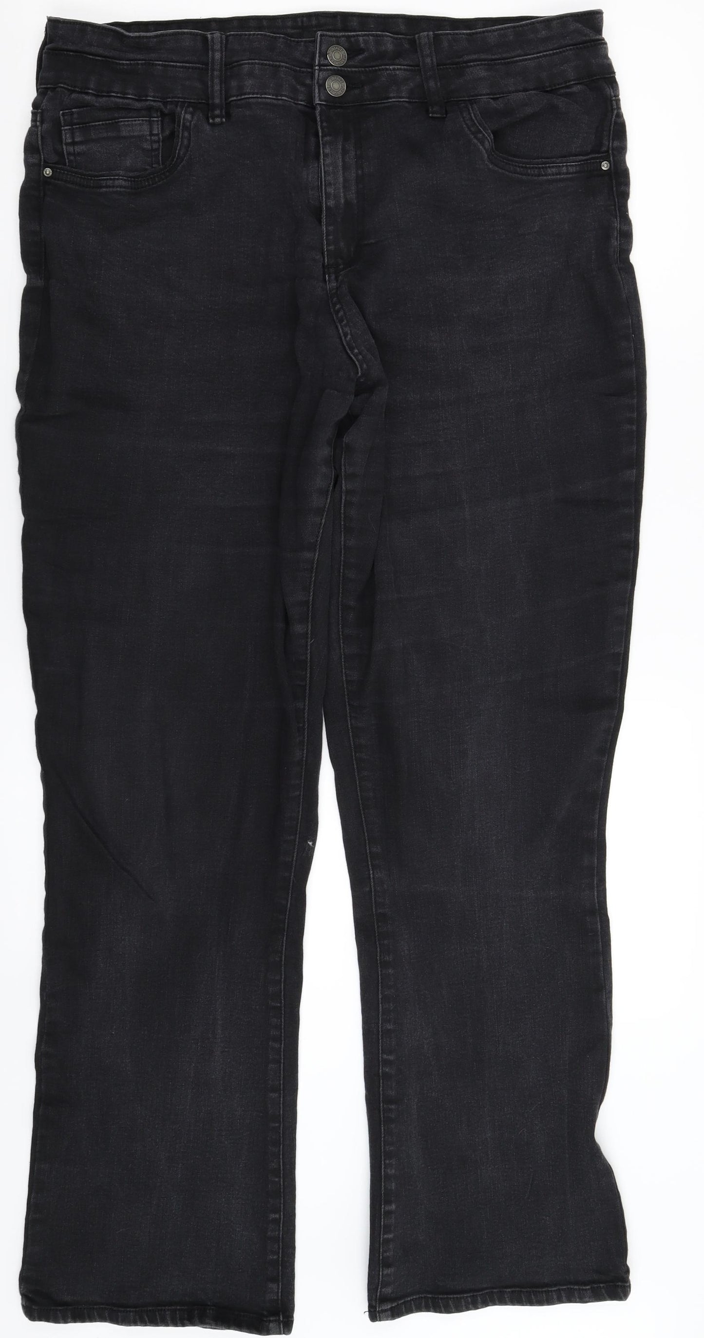 F&F Womens Black  Denim Bootcut Jeans Size 18 L32 in