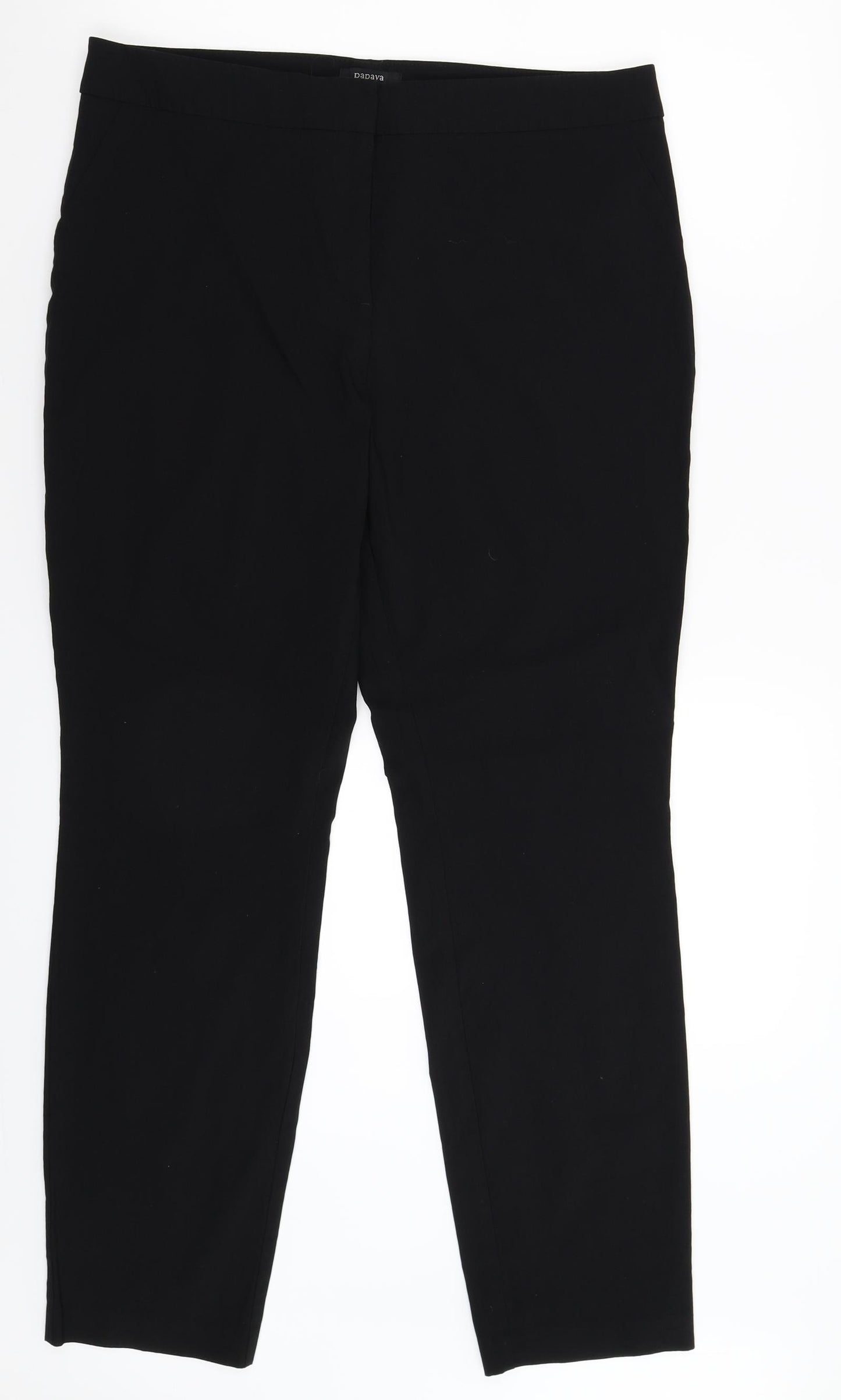 Papaya Womens Black   Trousers  Size 16 L30 in
