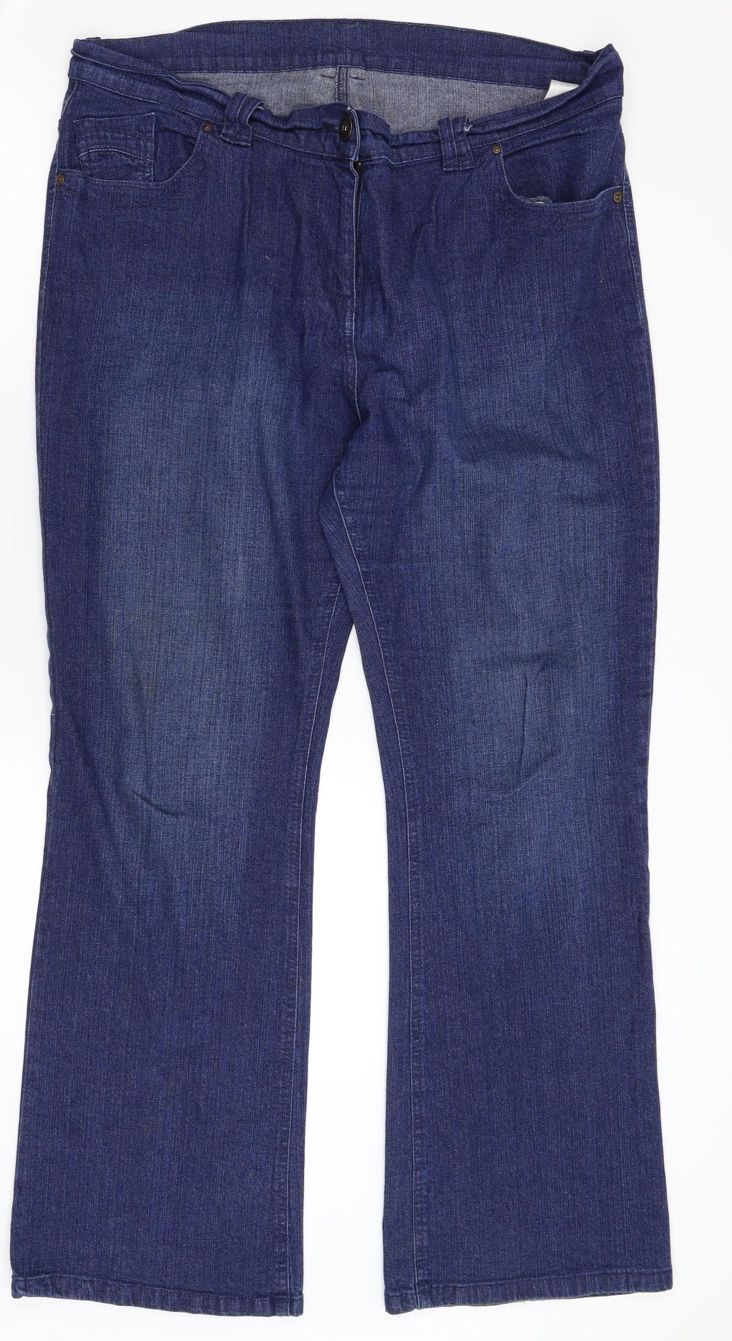 Marks and Spencer Womens Blue  Denim Bootcut Jeans Size 18 L31 in