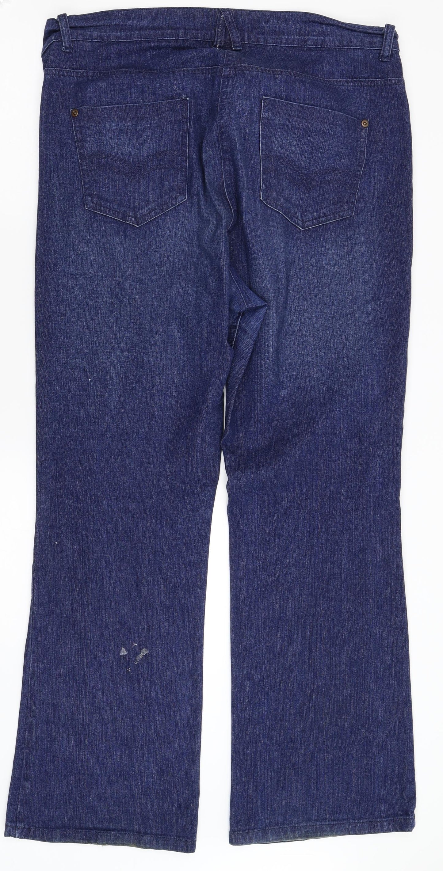 Marks and Spencer Womens Blue  Denim Bootcut Jeans Size 18 L31 in