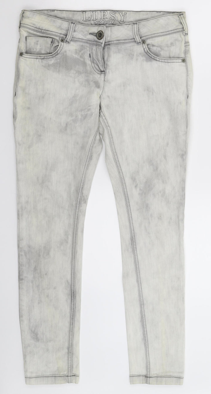 Lipsy Womens Grey Denim Skinny Jeans Size 31 in L28 in