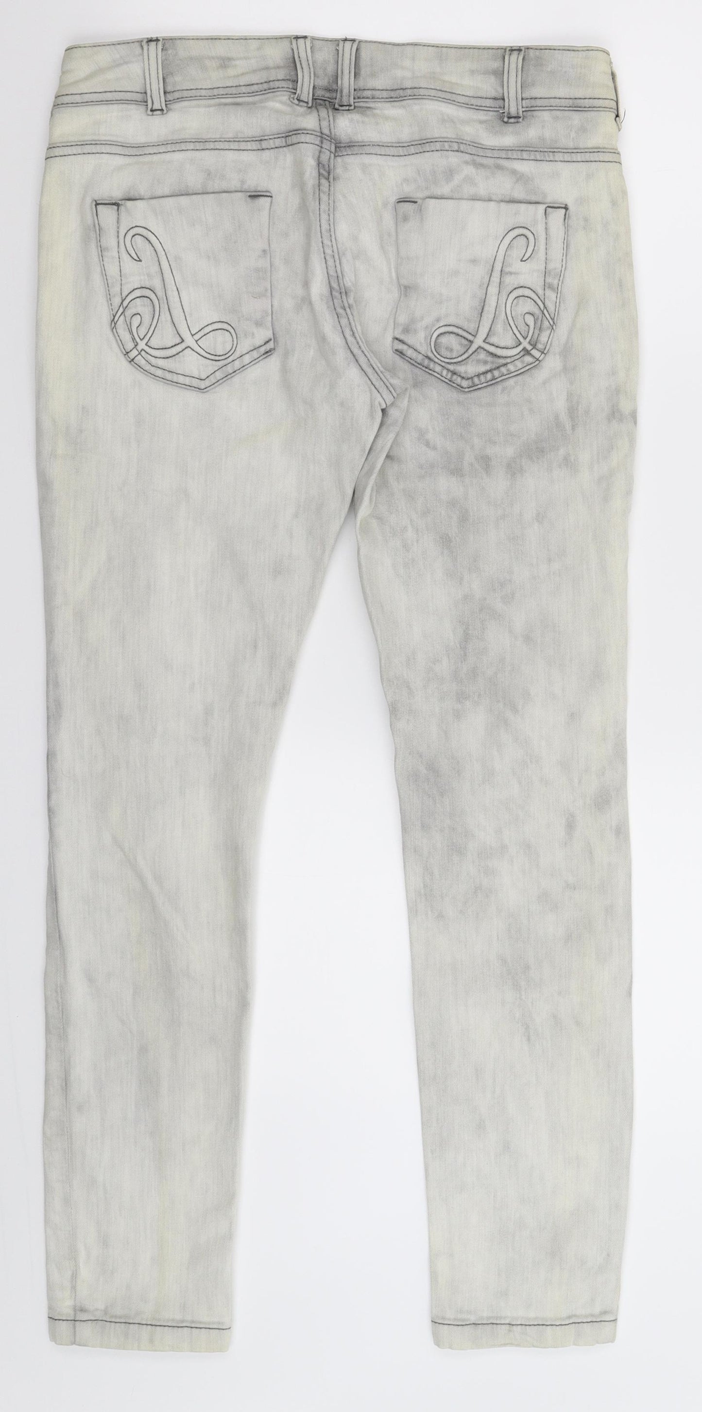 Lipsy Womens Grey  Denim Skinny Jeans Size 31 in L28 in