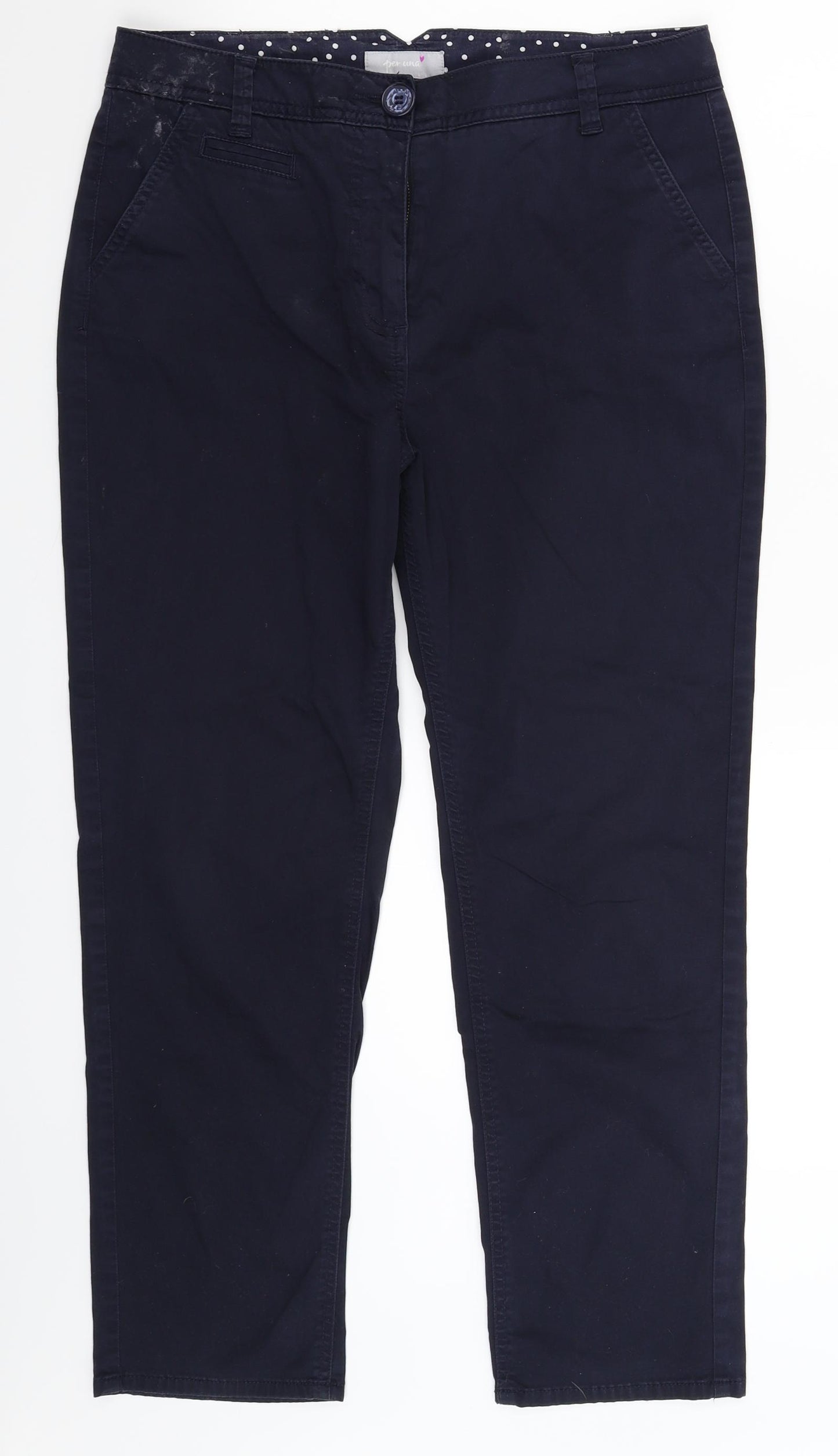 Per Una Womens Blue   Chino Trousers Size 12 L26 in
