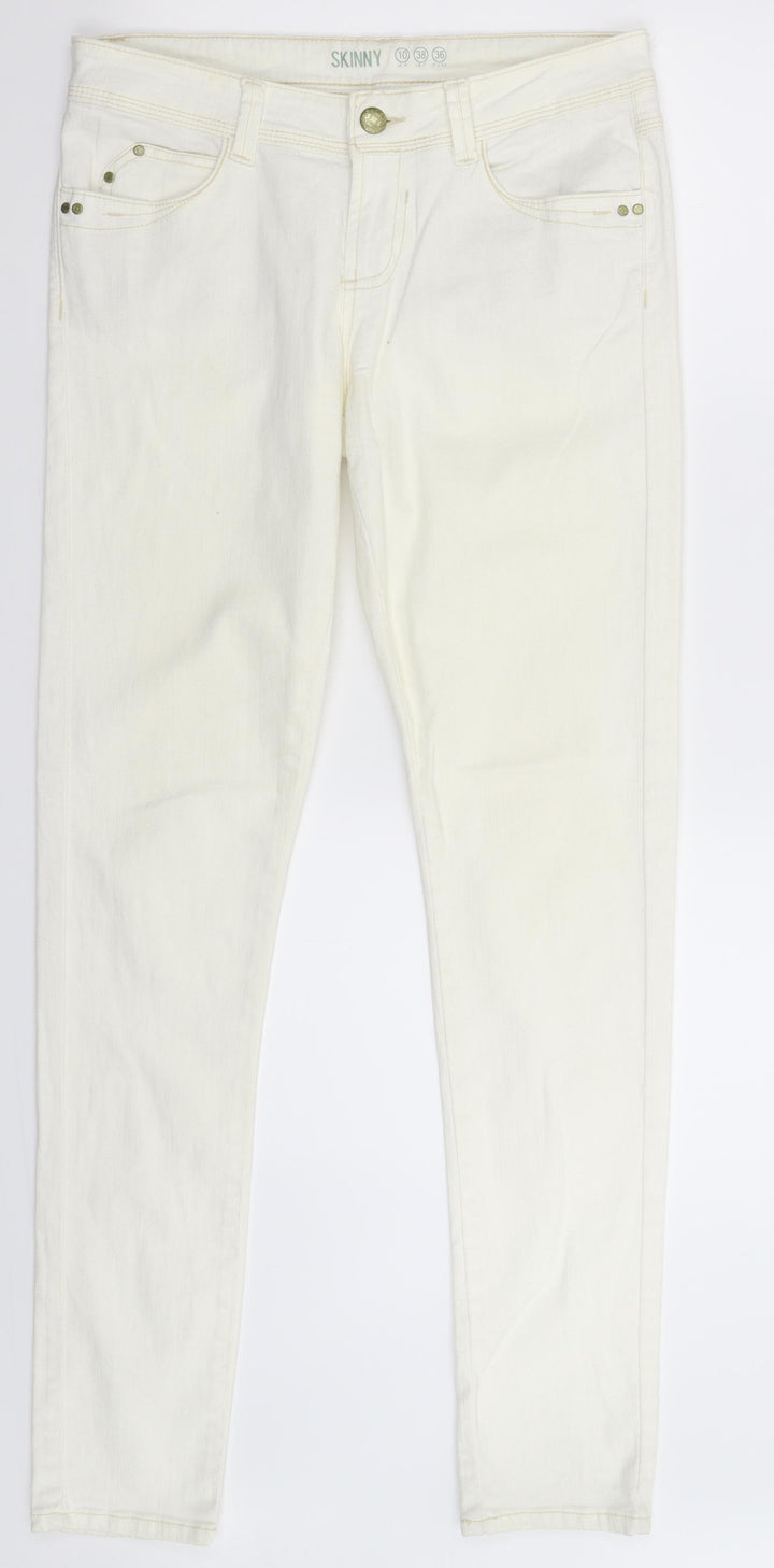 Denim Co Womens White Denim Skinny Jeans Size 10 L32 in
