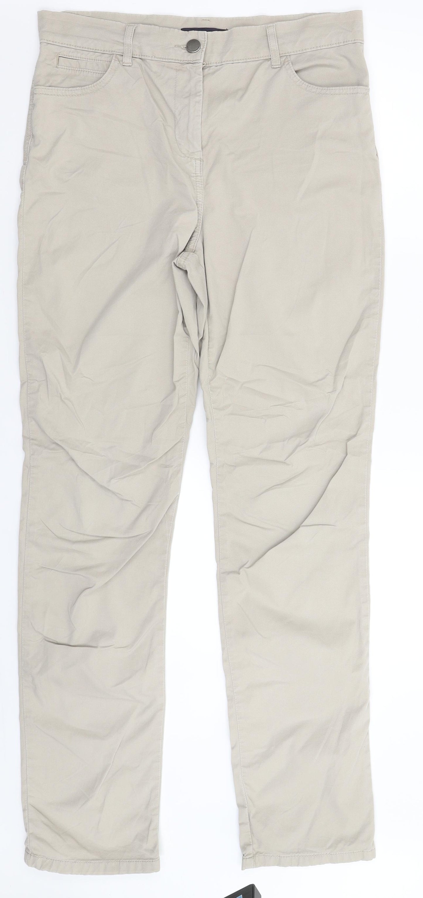 Marks and Spencer Womens Beige   Trousers  Size 12 L32 in
