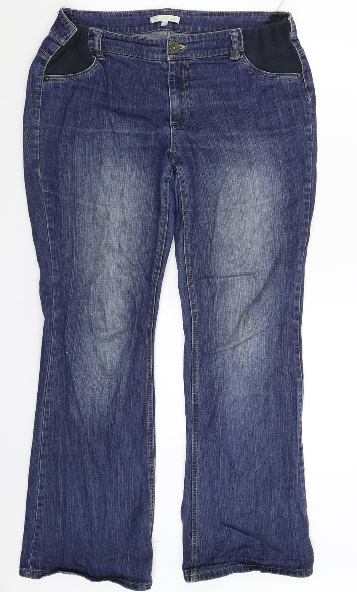 mamas & papas Womens Blue Denim Bootcut Jeans Size 12 L30 in
