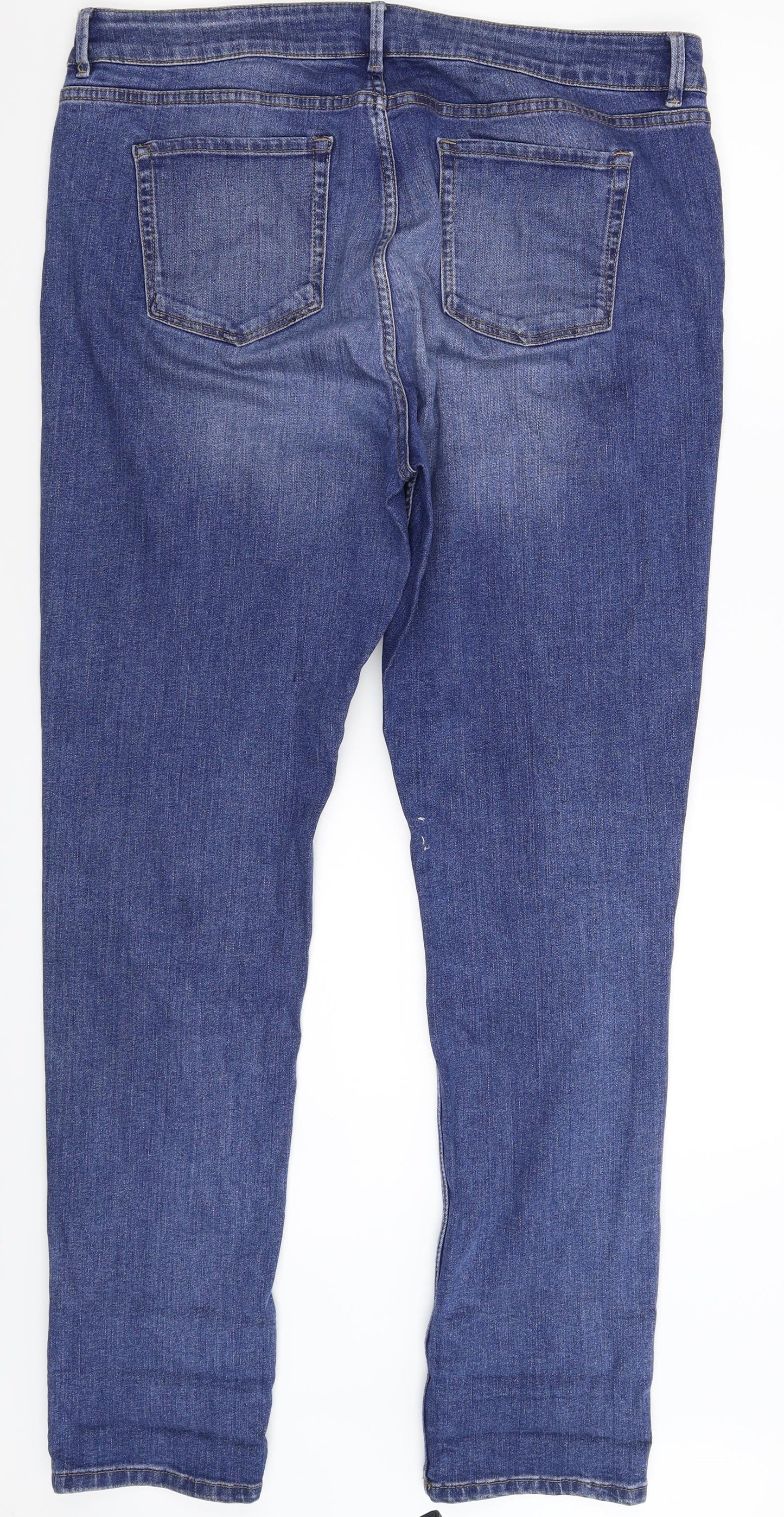 Marks and Spencer Womens Blue  Denim Straight Jeans Size 16 L32 in
