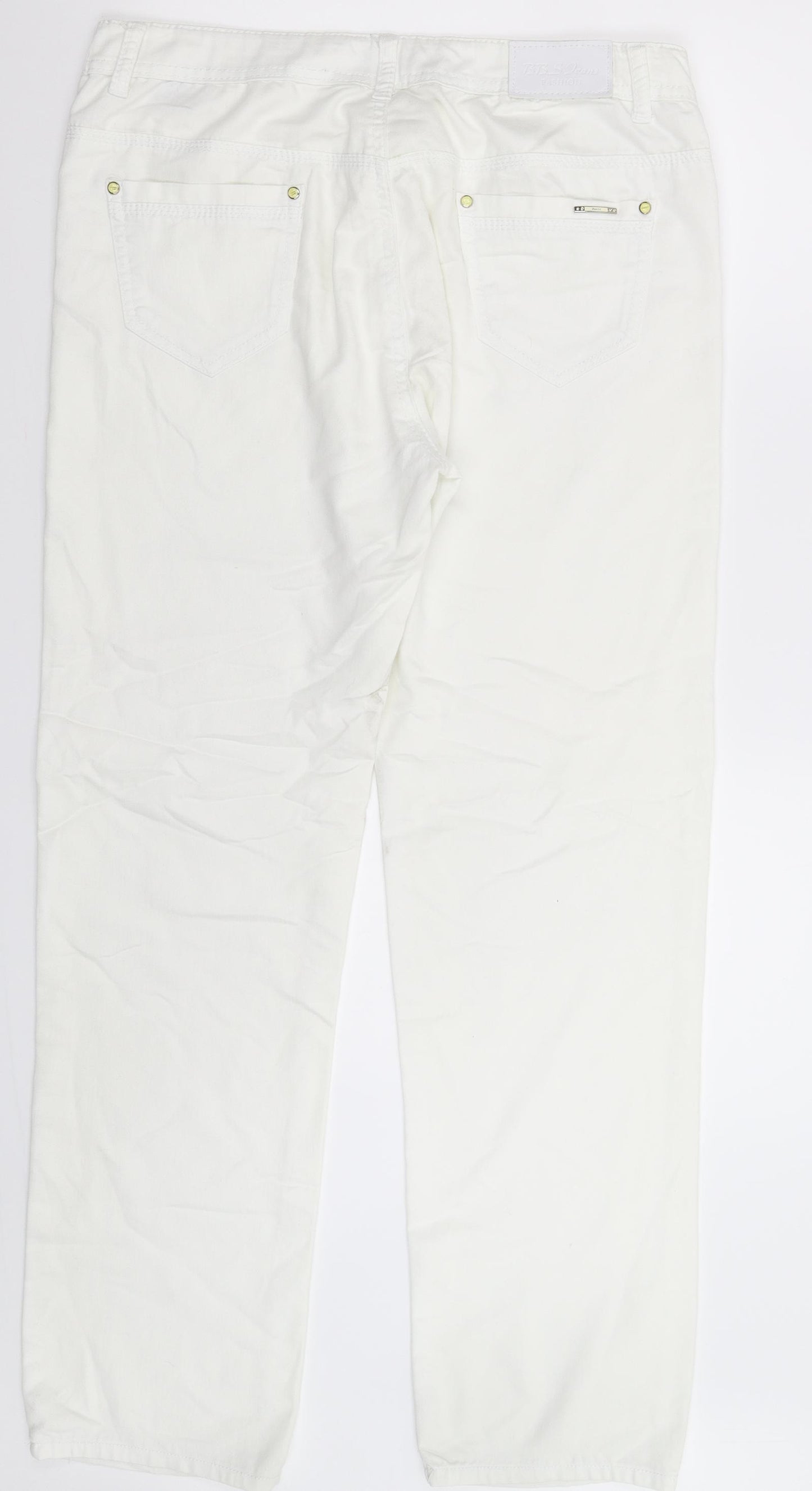 Best Fashion Womens White  Denim Straight Jeans Size 34 in L32 in