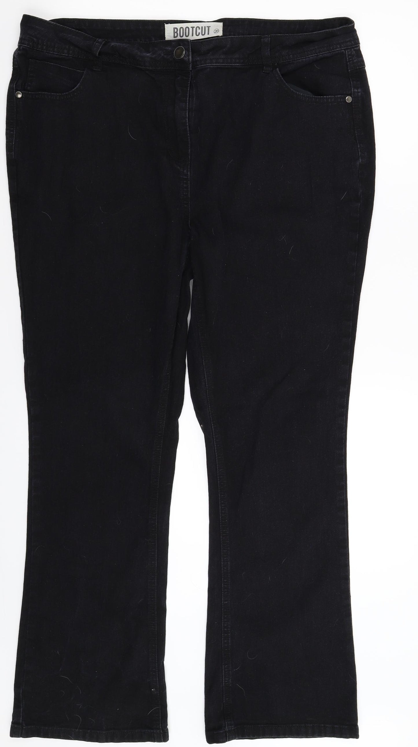 Yours Womens Black  Denim Bootcut Jeans Size 20 L31 in