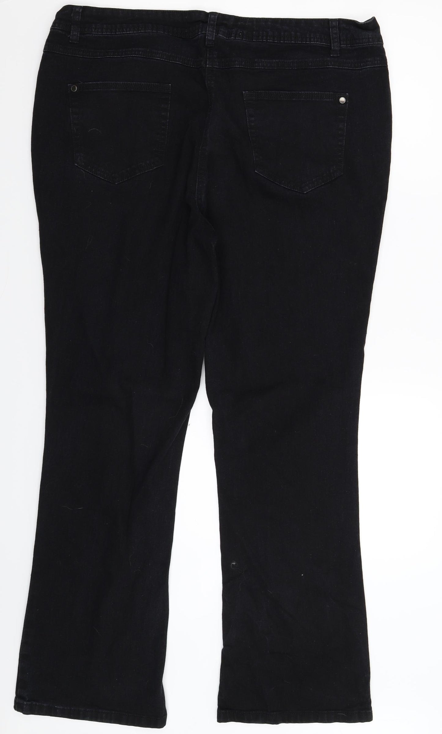 Yours Womens Black  Denim Bootcut Jeans Size 20 L31 in
