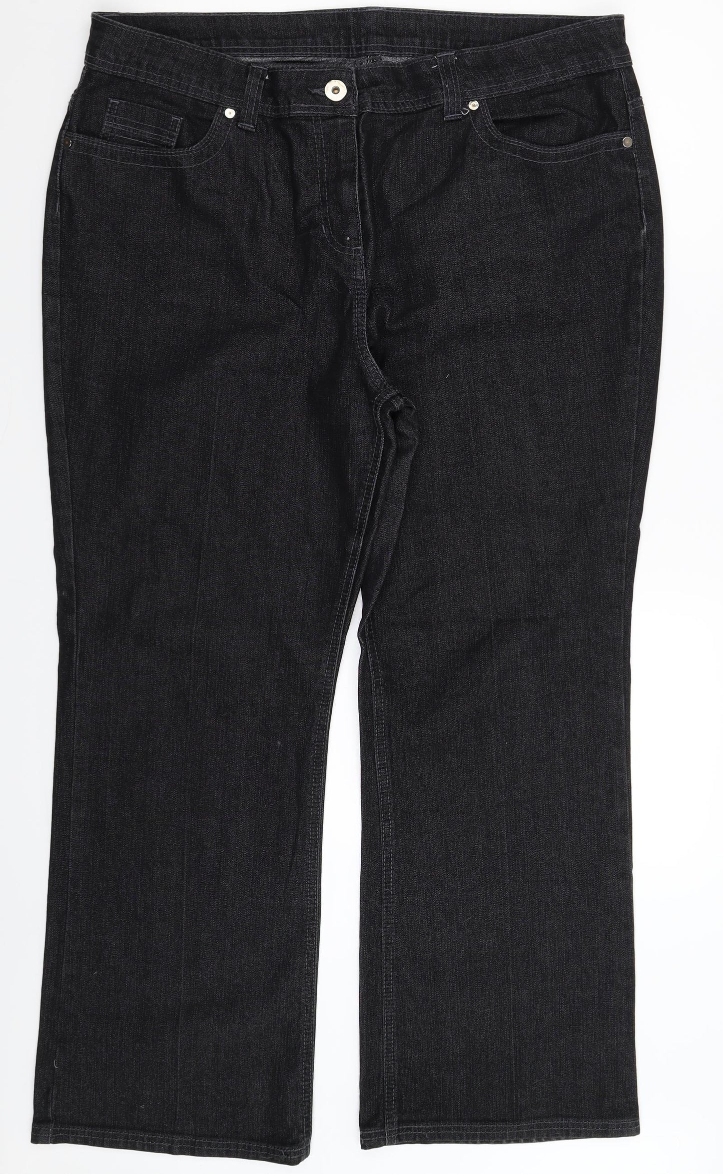 Marks and Spencer Womens Black  Denim Bootcut Jeans Size 20 L28 in