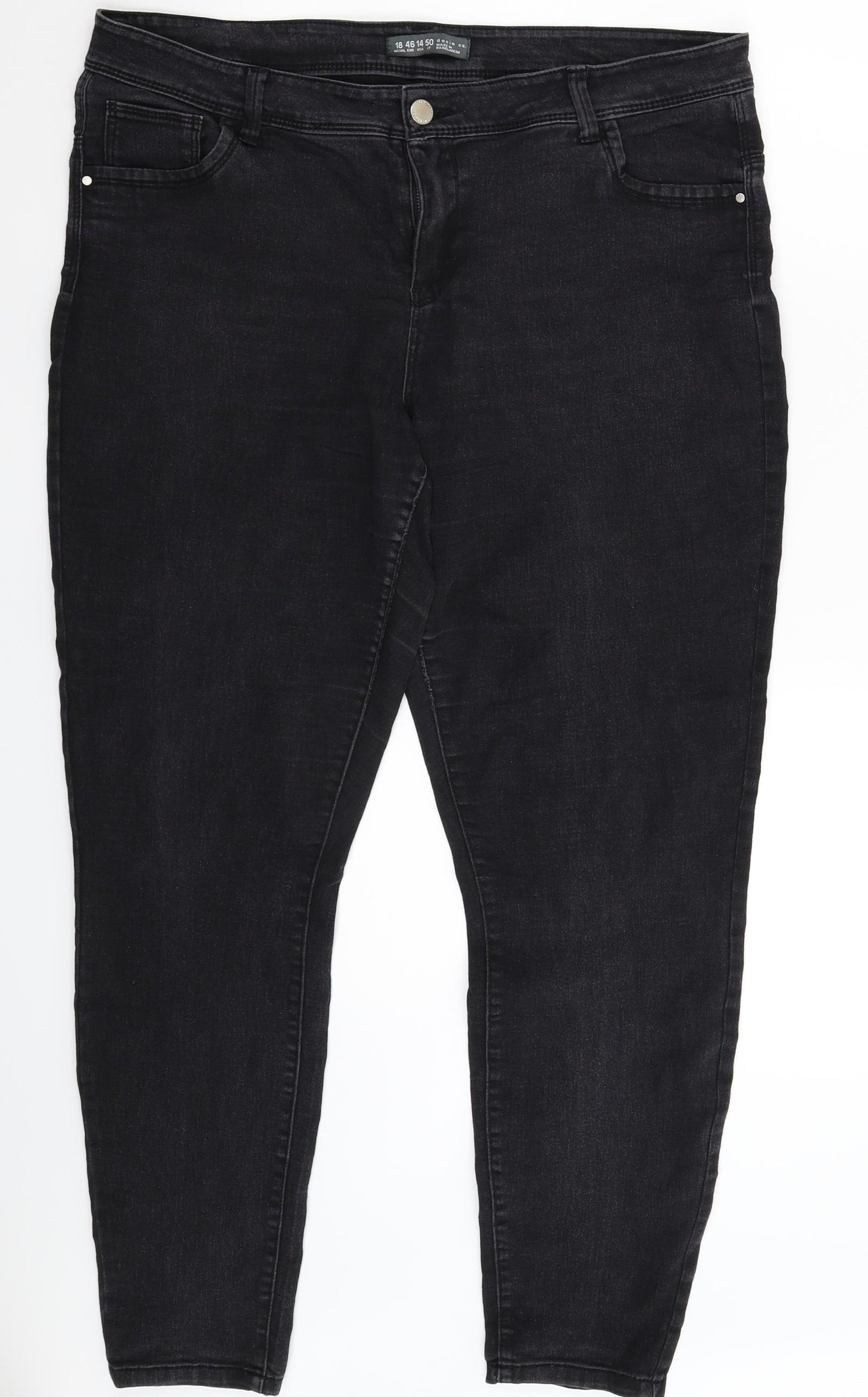 Denim Co Womens Black  Denim Jegging Jeans Size 18 L29 in