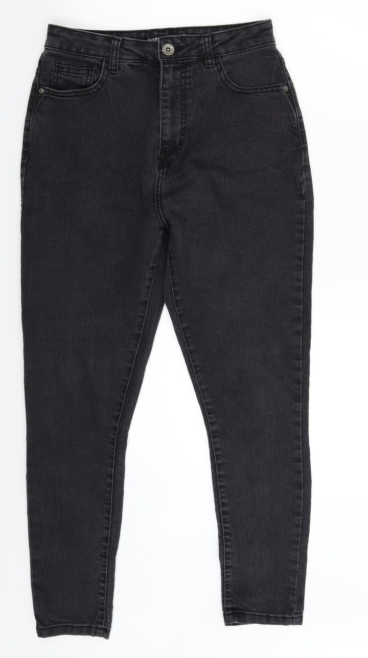 Boohoo Womens Black Denim Skinny Jeans Size 10 L26 in