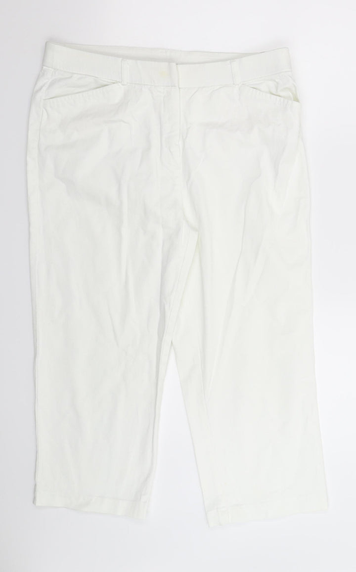 Bonmarché Womens White Denim Cropped Jeans Size 14 L21 in