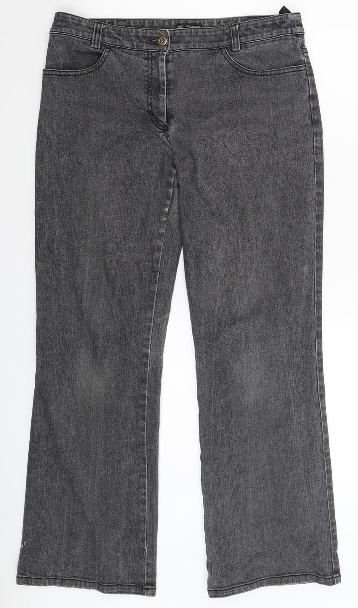 Marks and Spencer Womens Black  Denim Bootcut Jeans Size 31 in L29 in