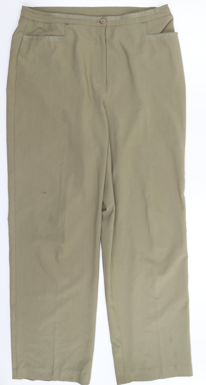 Oscar B Womens Beige Trousers Size 16 L31 in