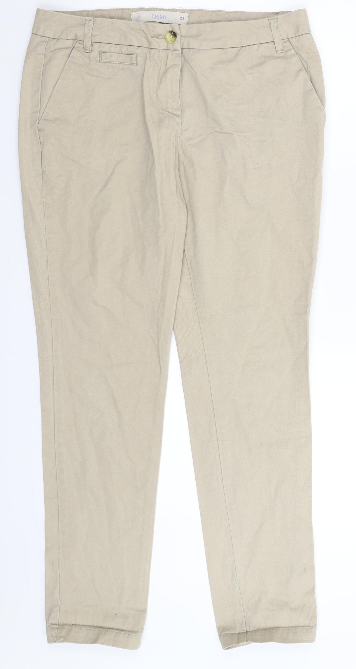 NEXT Womens Beige   Chino Trousers Size 10 L30 in