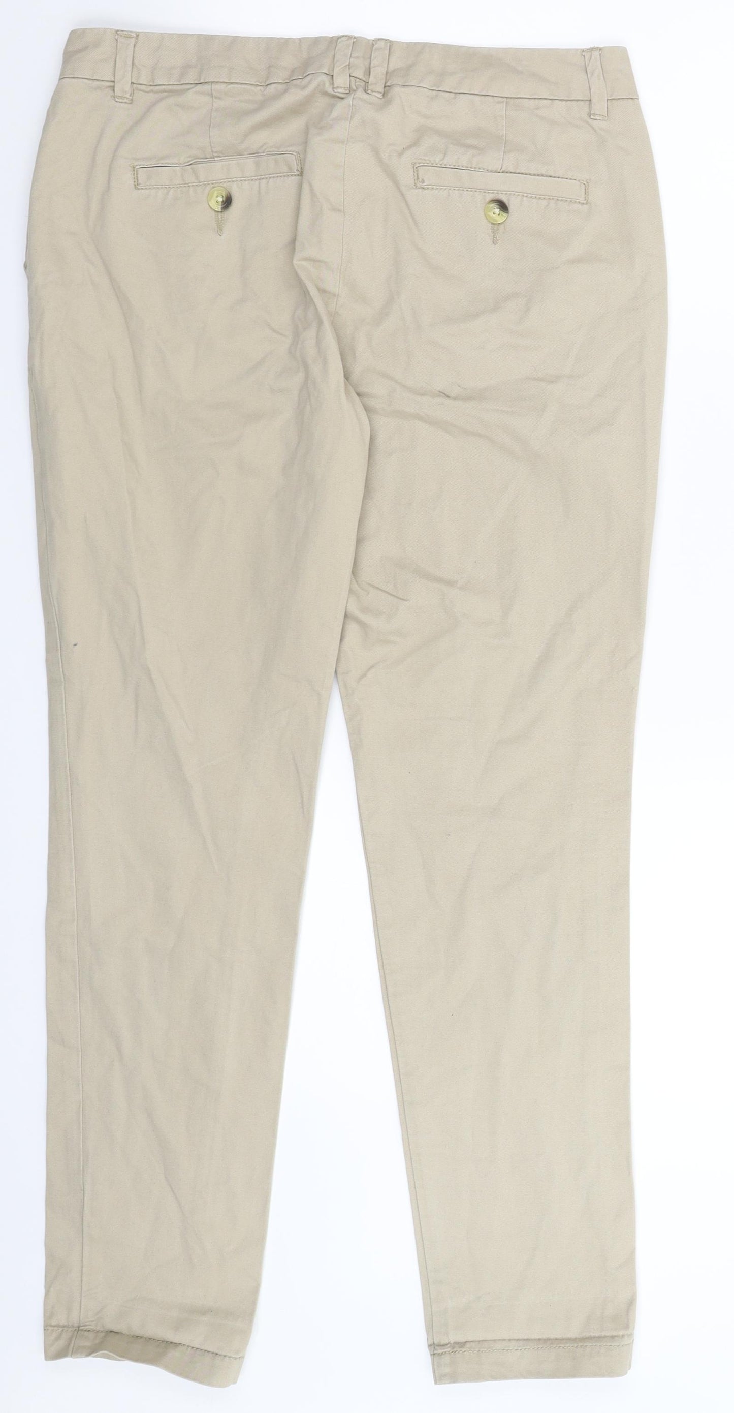 NEXT Womens Beige   Chino Trousers Size 10 L30 in