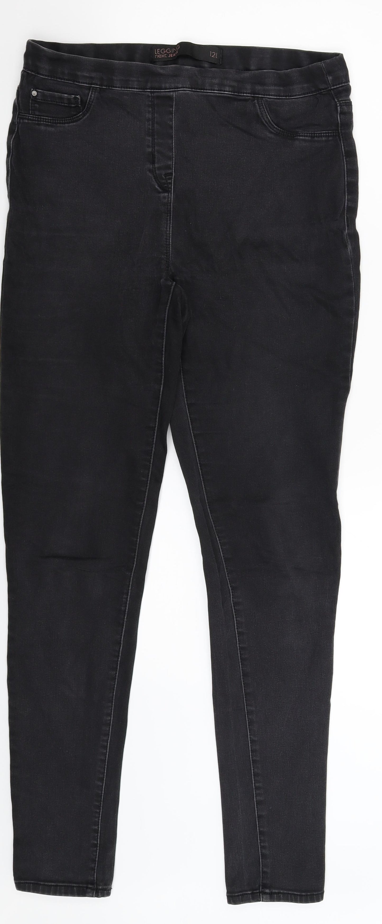 NEXT Womens Black  Denim Jegging Jeans Size 12 L30 in