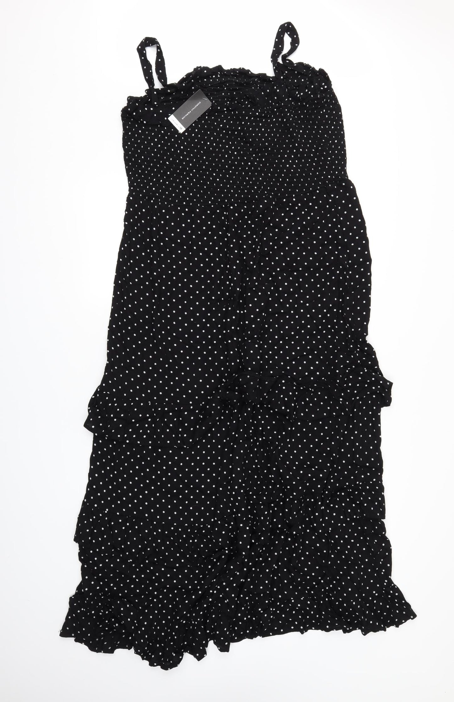 Dorothy Perkins Womens Black Polka Dot  Maxi  Size 18