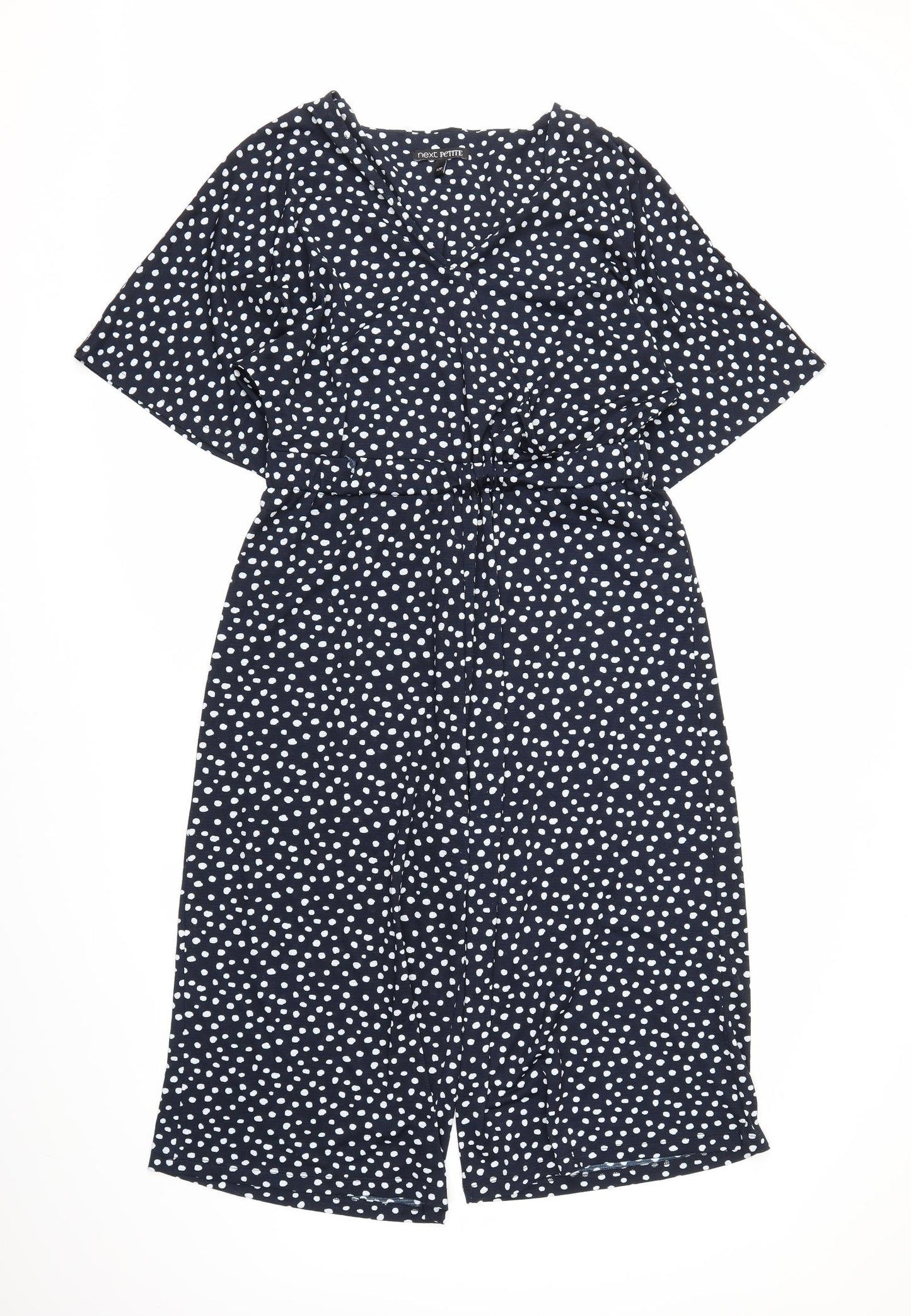 NEXT Womens Blue Polka Dot  Jumpsuit One-Piece Size 12 L16 in