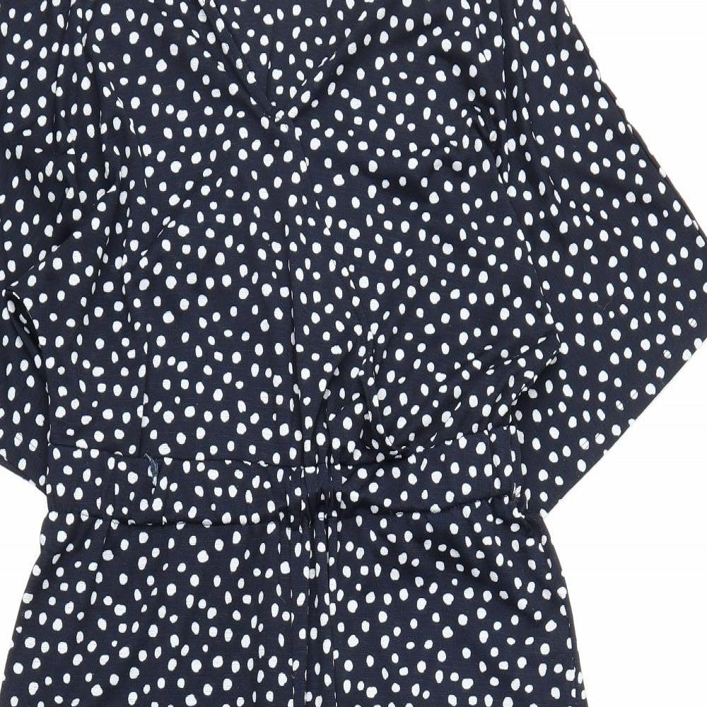 NEXT Womens Blue Polka Dot  Jumpsuit One-Piece Size 12 L16 in