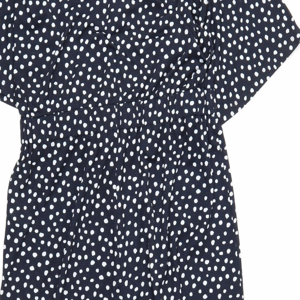 NEXT Womens Blue Polka Dot  Jumpsuit One-Piece Size 12 L16 in