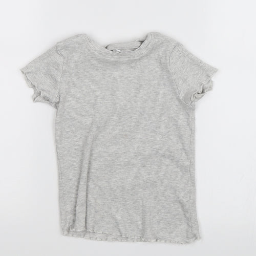 George Girls Grey   Basic T-Shirt Size 5-6 Years