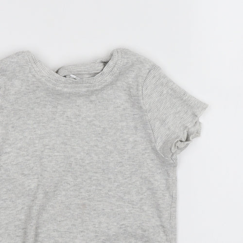 George Girls Grey   Basic T-Shirt Size 5-6 Years