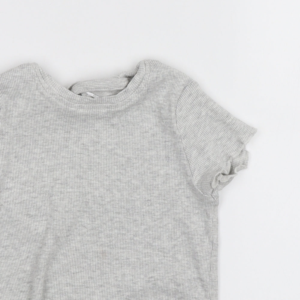 George Girls Grey   Basic T-Shirt Size 5-6 Years