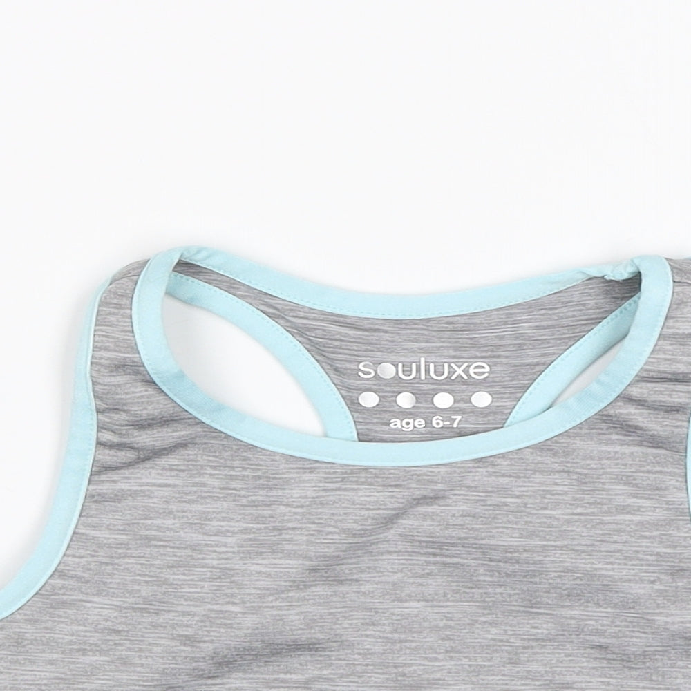 Matalan Girls Grey   Cropped Tank Size 6-7 Years
