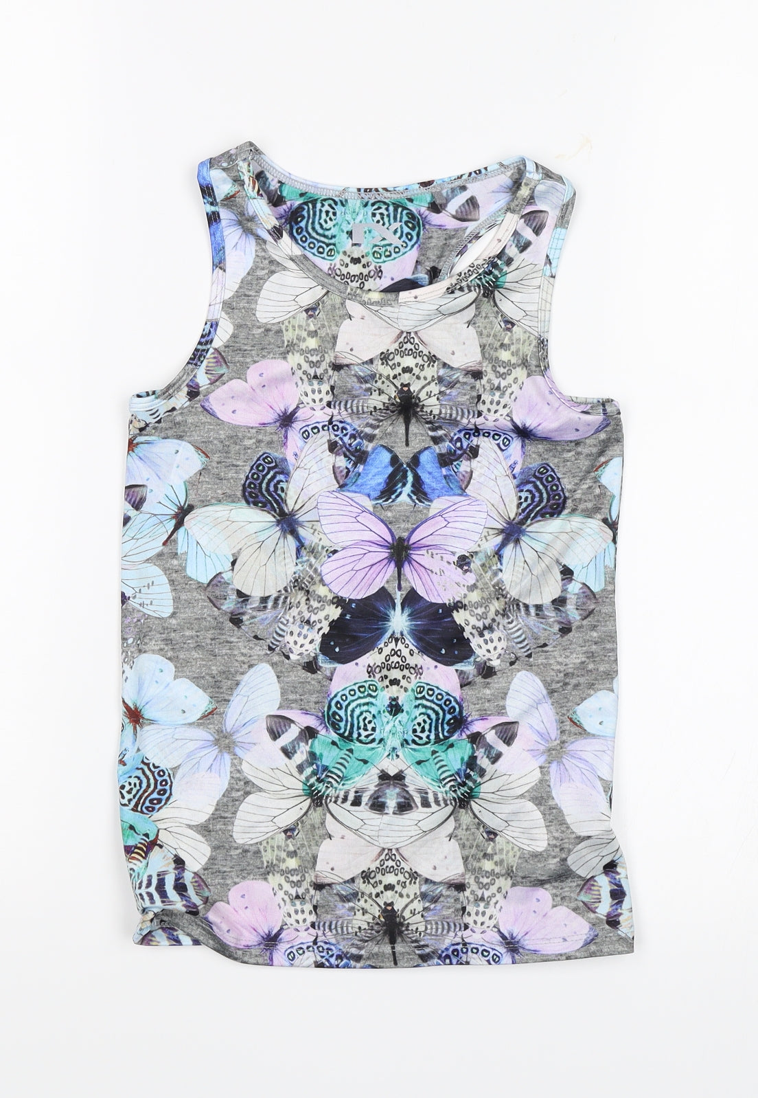 F&F Girls Blue   Basic Tank Size 7 Years  - Butterflies
