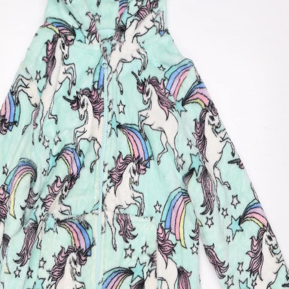 NEXT Girls Green   Top One Piece Size 9 Years  - Unicorns