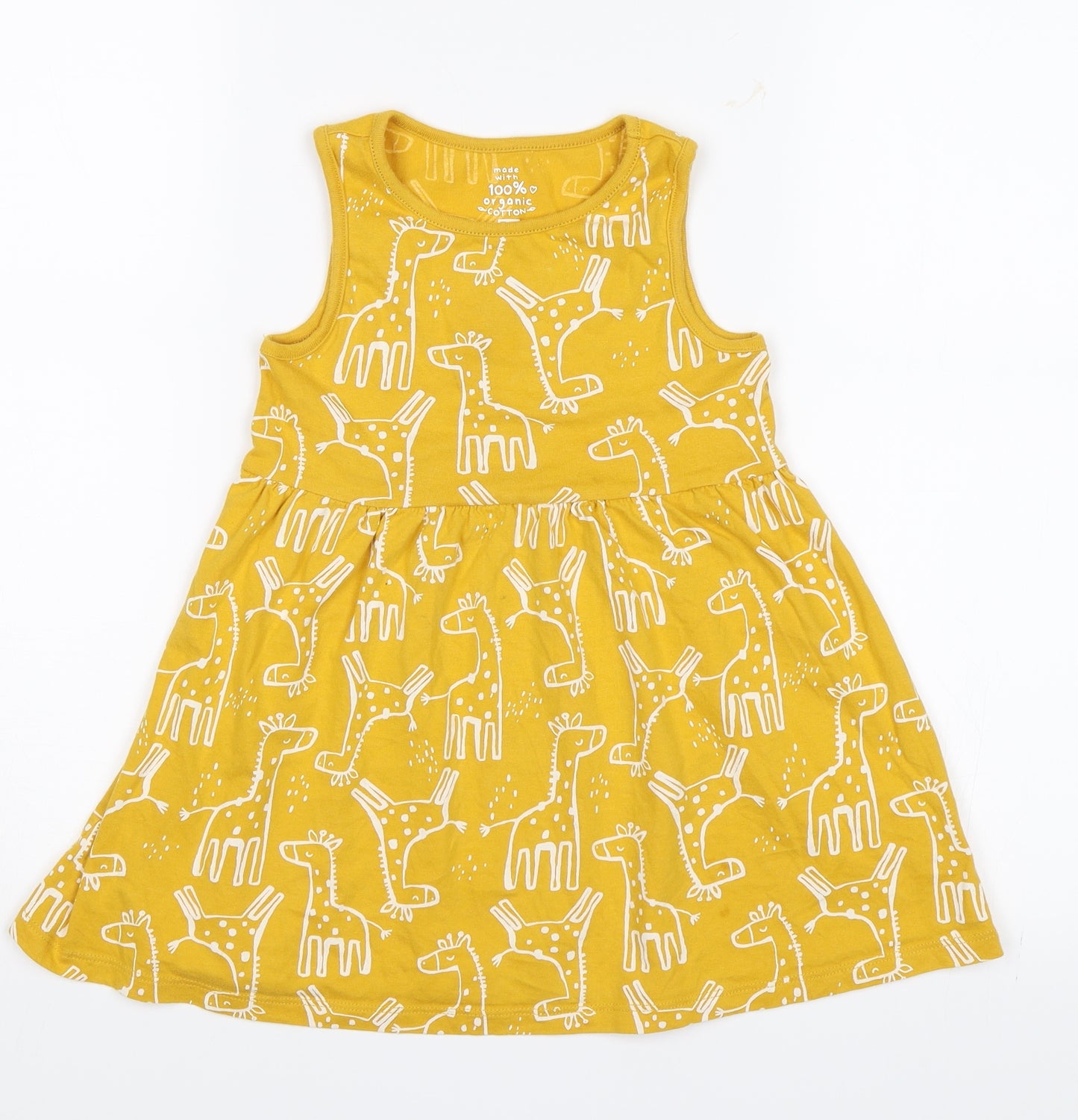 F&F Girls Yellow   Shift  Size 4-5 Years  - Giraffe